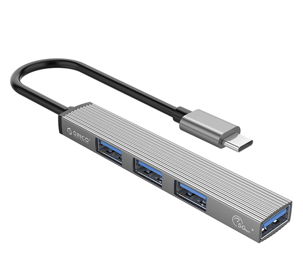 Orico USB-C - 1x USB-A 3.0, 3x USB-A 2.0 - szary - 1343456 - zdjęcie